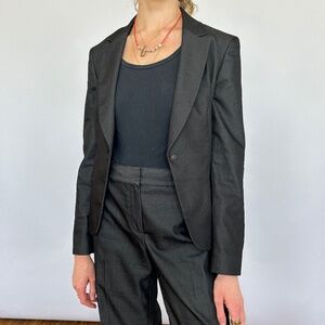 Tahari dark gray suit